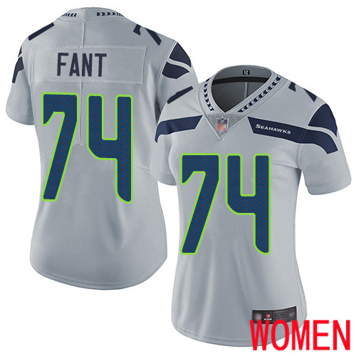 Seattle Seahawks Limited Grey Women George Fant Alternate Jersey NFL Football #74 Vapor Untouchable